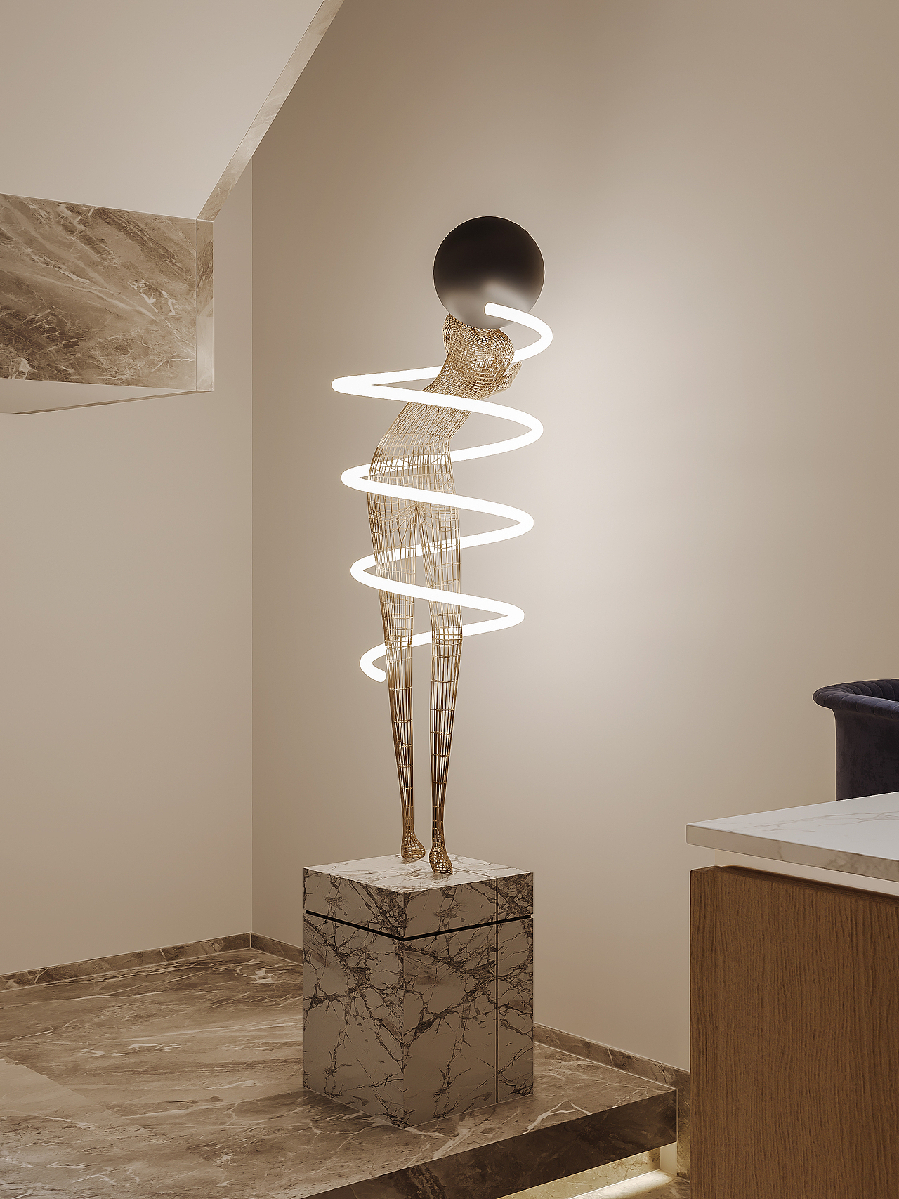 现代轻奢风格效果图