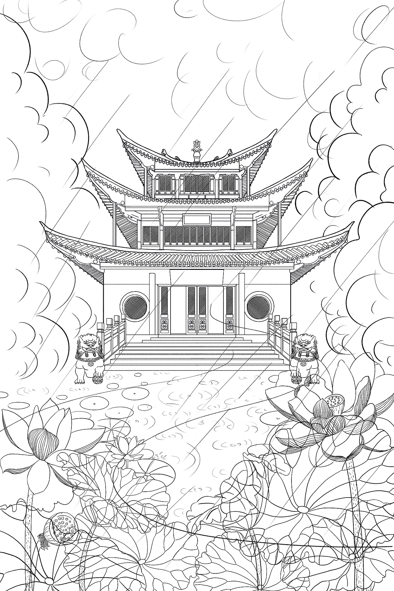 国潮插画—城市插画之昆明（图ZMjYyNjA2NjQw） - 商业插画 - 站酷设计师白桃插画原创素材 - 站酷ZCOOL
