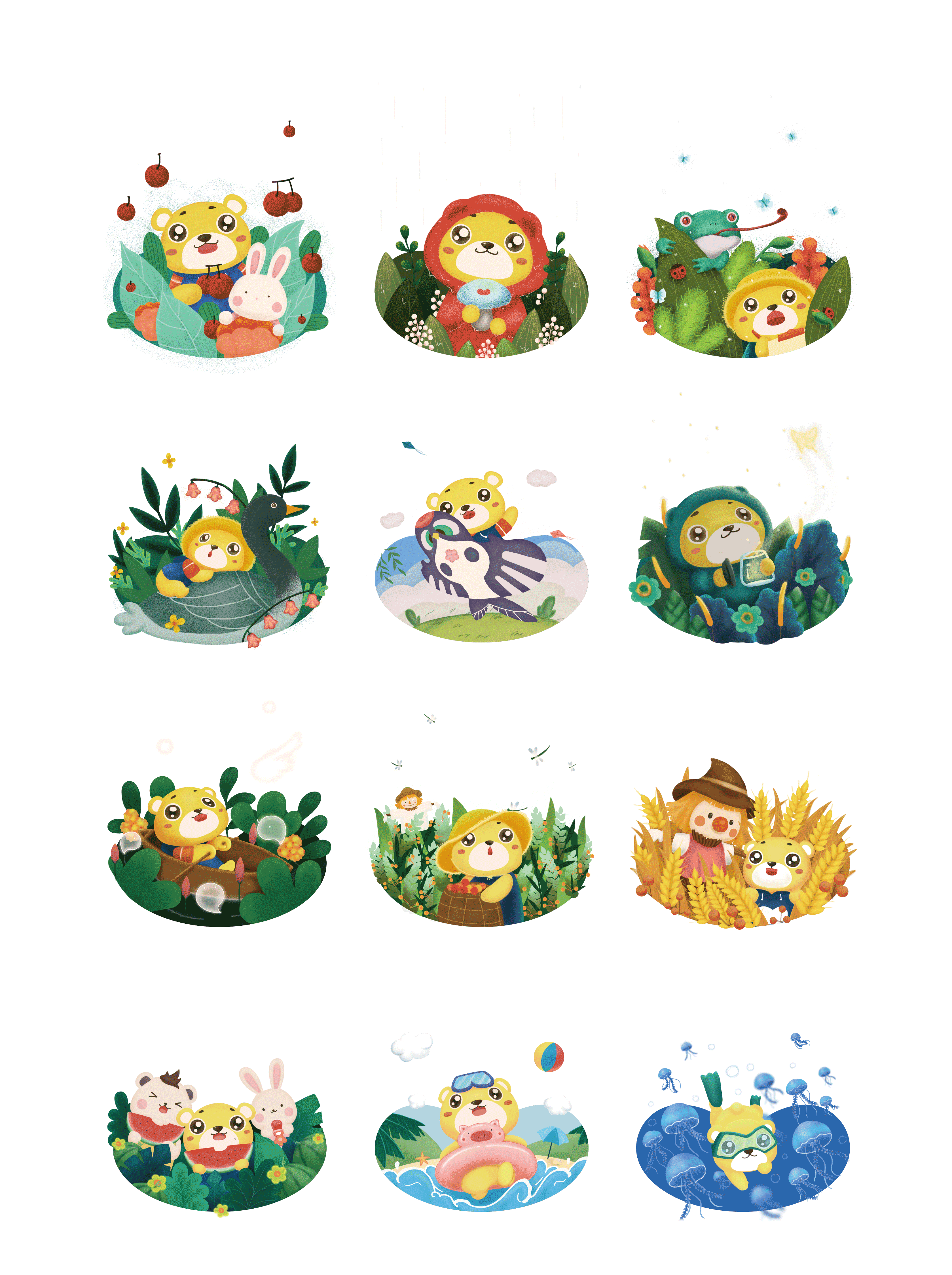 节气 2020年总编插画海报（图ZMjIzNDEzNzg4） - 儿童插画 - 站酷设计师澳乐跑跑熊原创素材 - 站酷ZCOOL