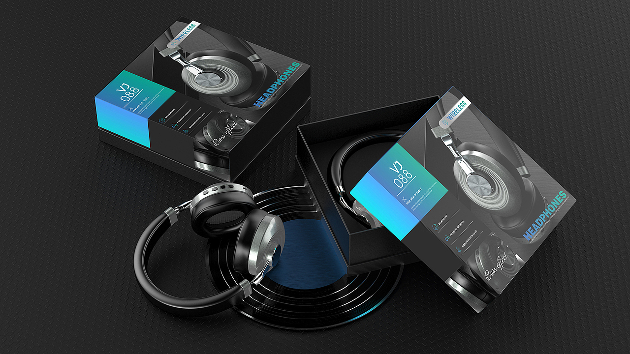 信拓-3C数码品类高端黑色系列头戴耳机包装（图ZMjA1OTI4MDQ0） - 包装 - 站酷设计师信拓设计原创素材 - 站酷ZCOOL