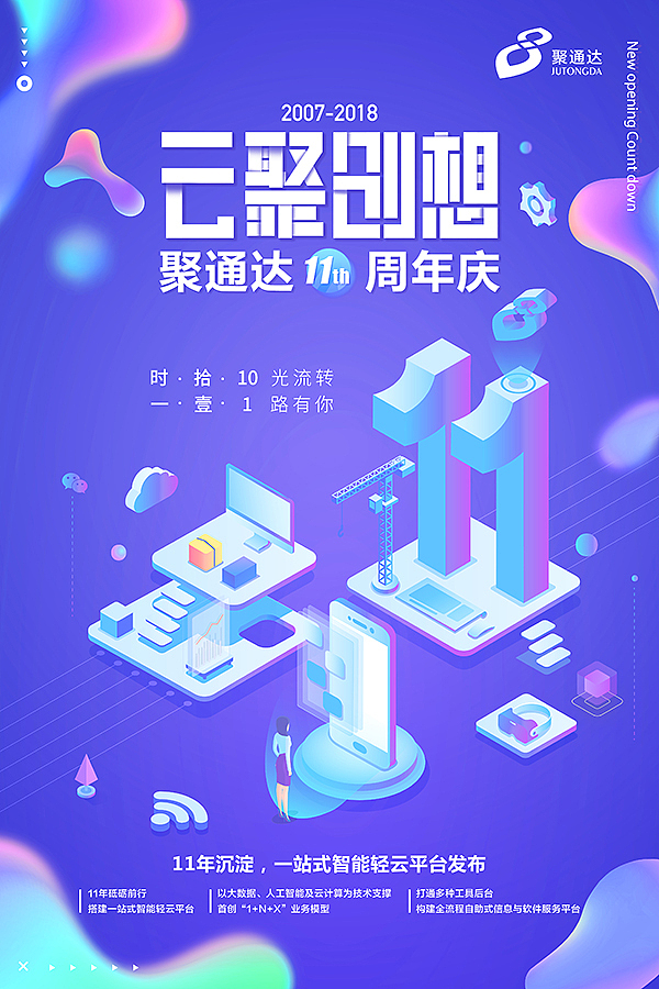 聚通达11周年庆海报