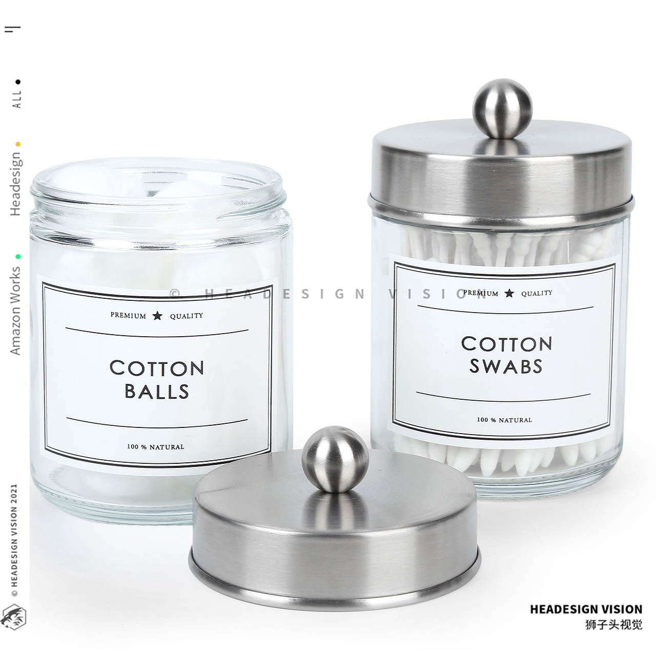 棉签瓶产品拍摄_主图设计_A+页面设计-狮子头视觉
