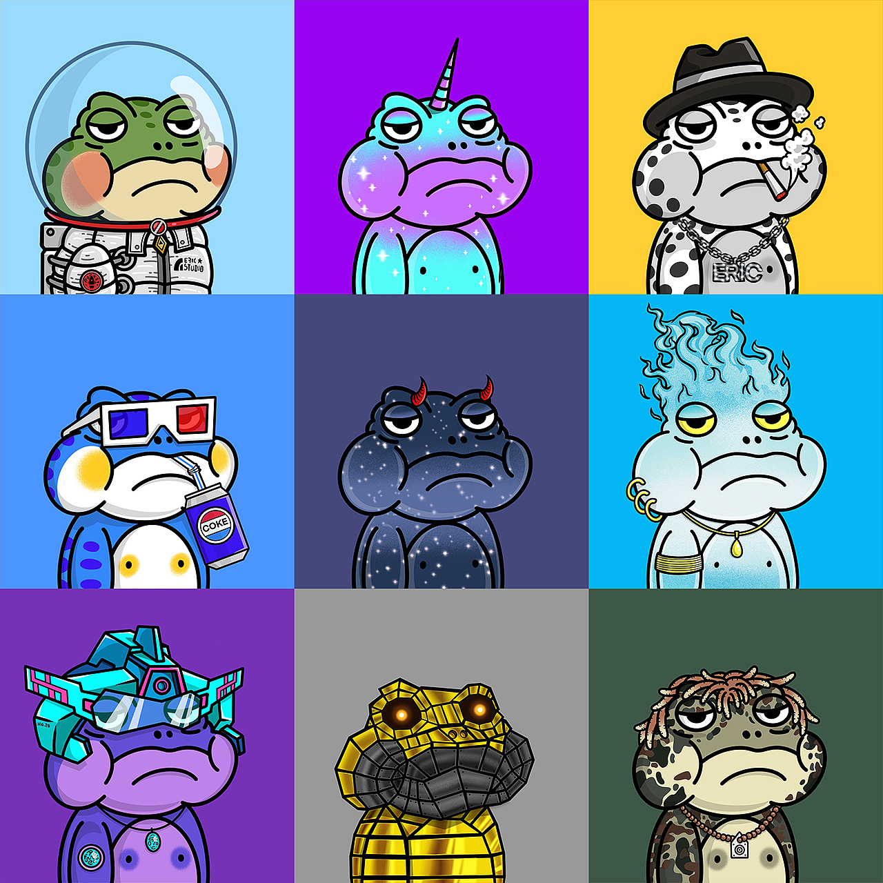 NFT 嗜睡蛙Sleepy frog（图ZMzAzMTA2ODYw） - 商业插画 - 站酷设计师陈晓恒EricStudio原创素材 - 站酷ZCOOL