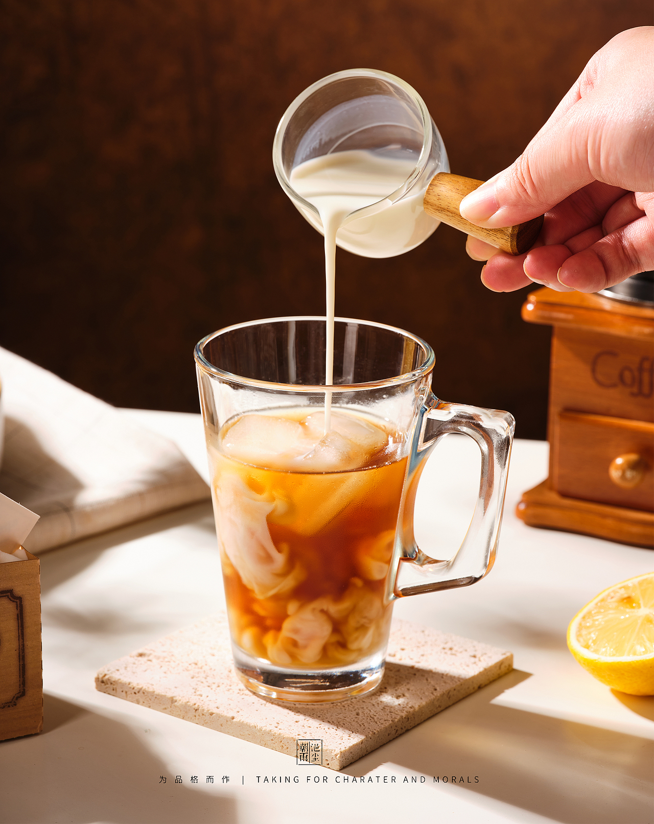 玻璃咖啡杯下午茶拍摄