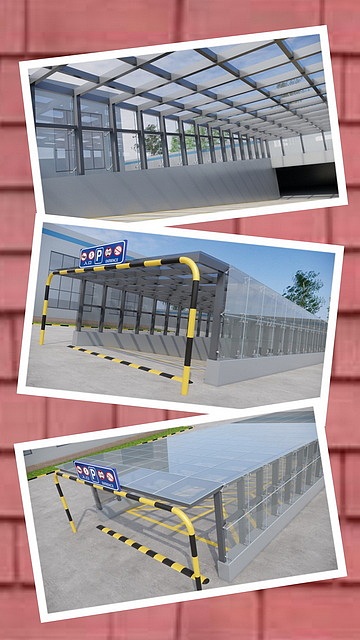 地下车库出入口雨棚设计效果图S2023