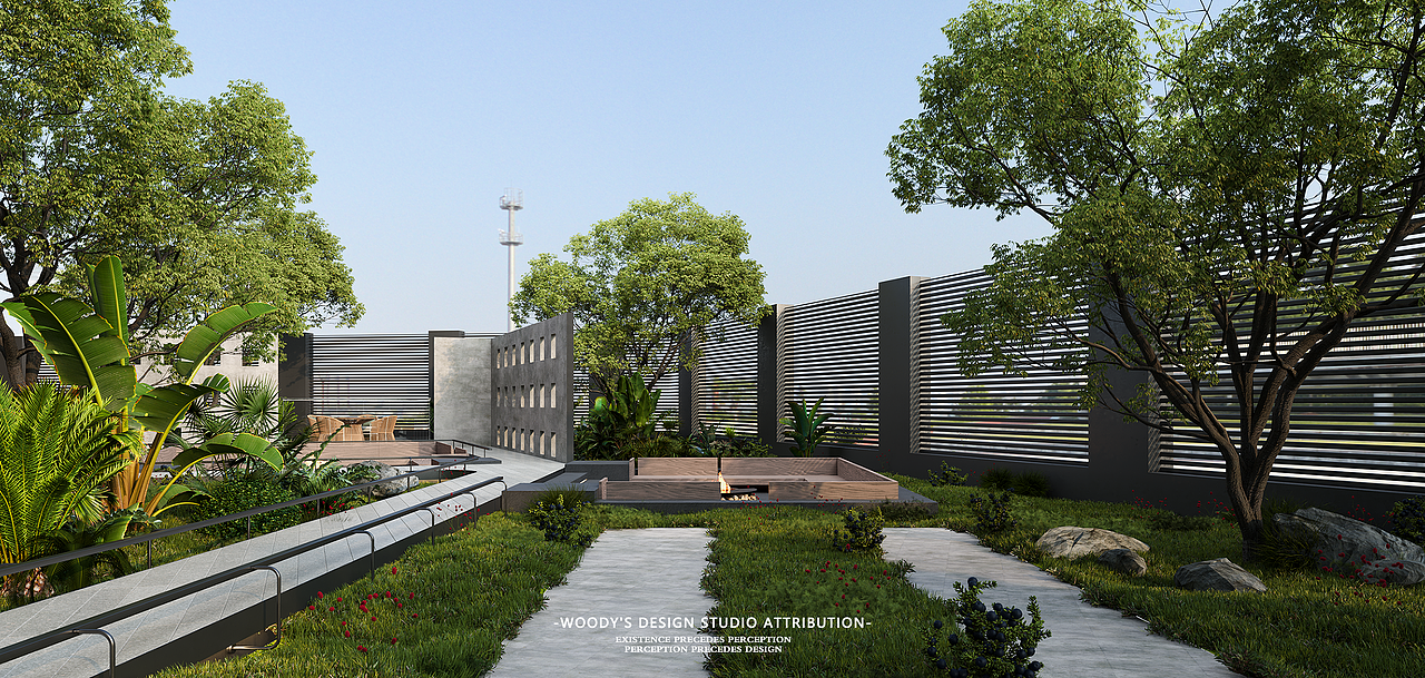 宁波某科技公司园区东首景观带设计