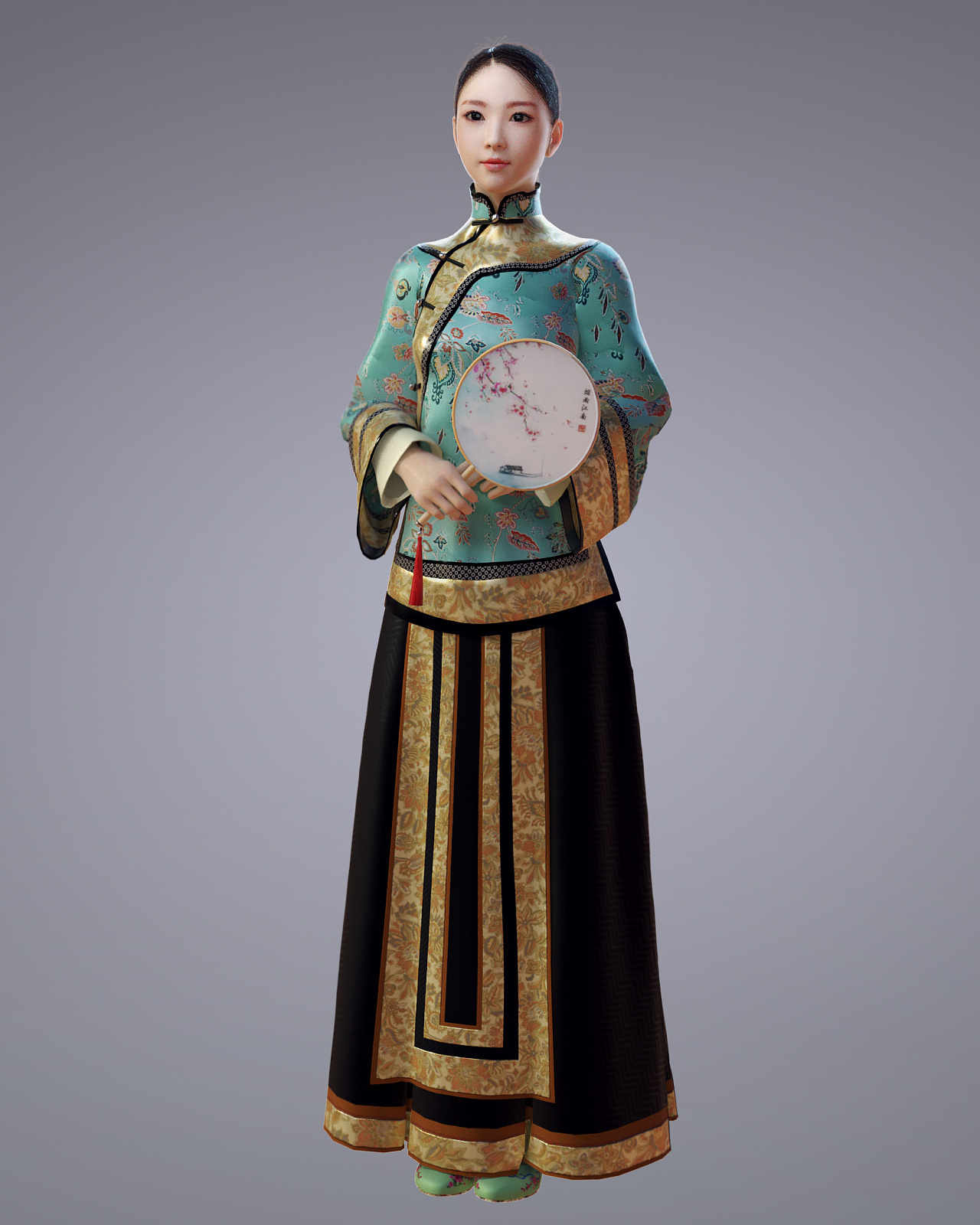 清朝格格少奶奶服装|三维|人物/生物|3d模型专家 - 原创作品 - 站酷