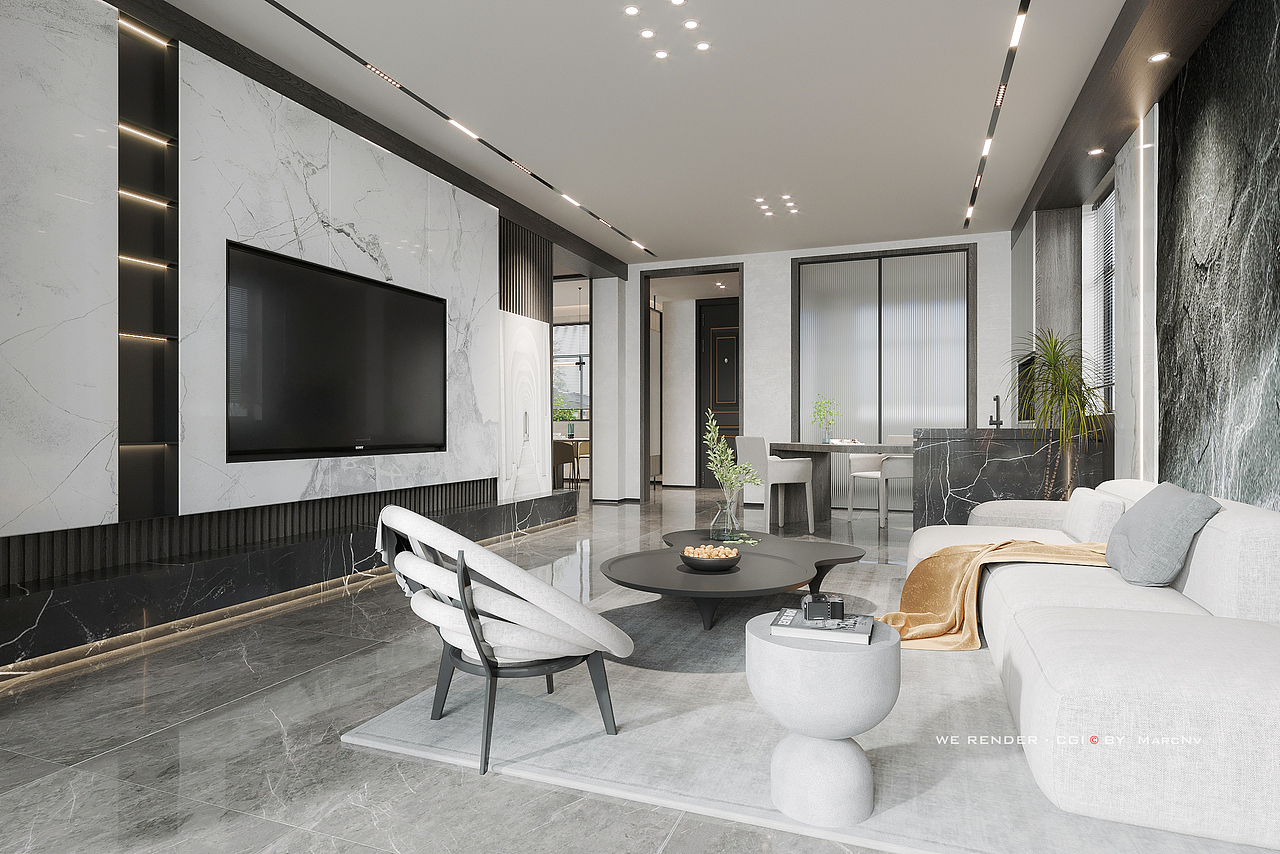 暗黑系客餐厅（图ZMjg0OTcxNDI4） - 家装设计 - 站酷设计师MarcNv原创素材 - 站酷ZCOOL