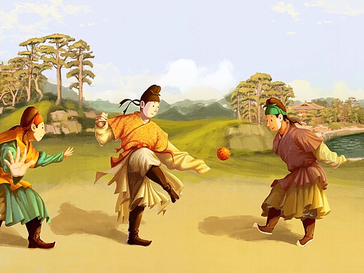 蹴鞠图插画-创作习作1580692天前二十四节气——春分插画-创作习作