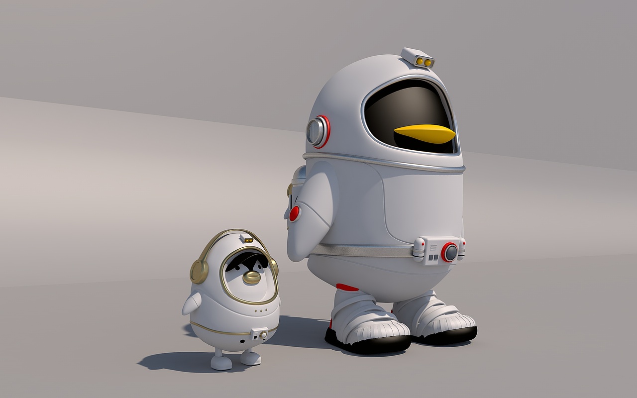 c4d临摹-qq企鹅宇航