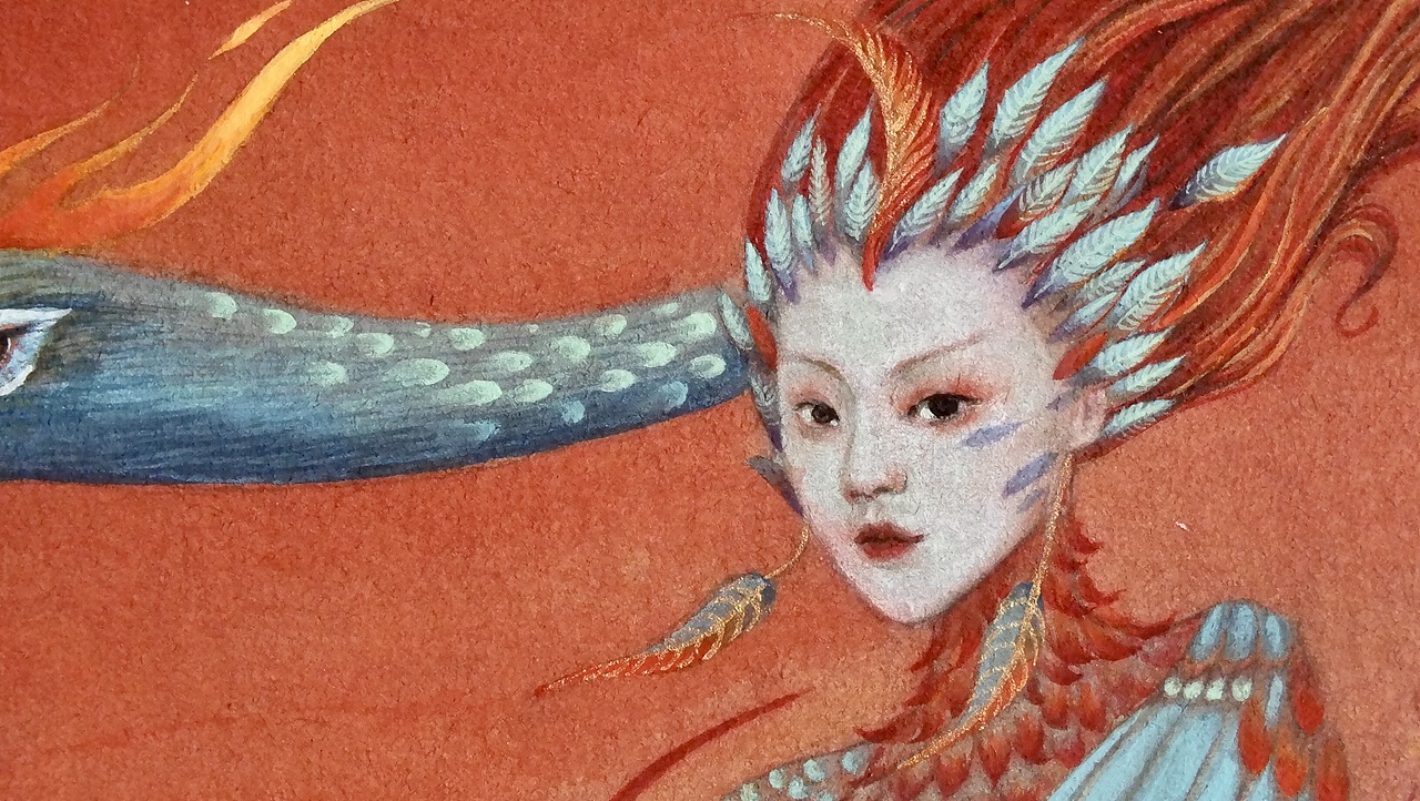 山海经系列之《毕方》（图ZMjM1NzMyNTc2） - 创作习作 - 站酷设计师凉小天儿原创素材 - 站酷ZCOOL