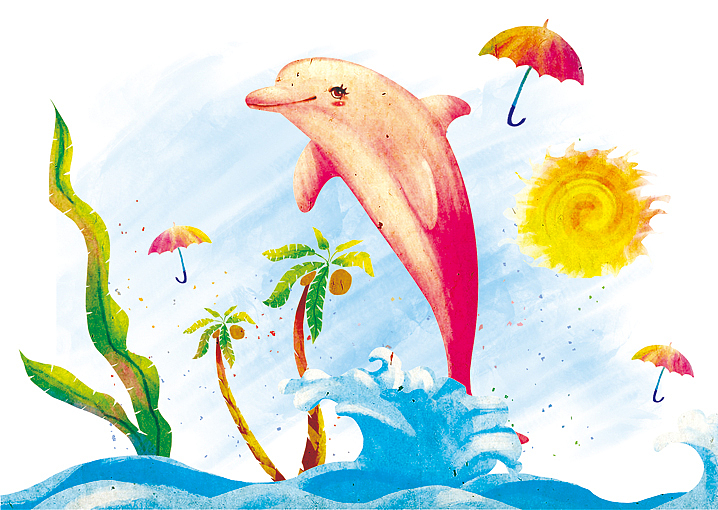 当然海豚妈妈也来了（图ZNTAyNzcwODg=） - 商业插画 - 站酷设计师仨俩一原创素材 - 站酷ZCOOL