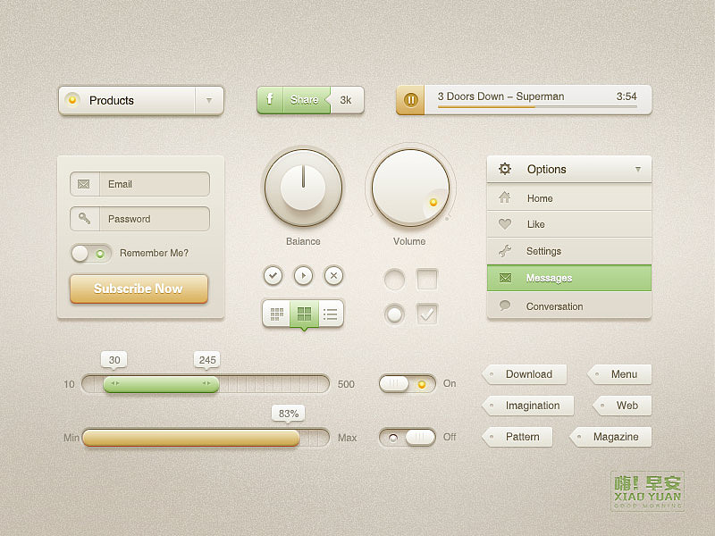 极简但不简的轻质感UI（图ZNzc0ODA2NDQ=） - 主题/皮肤 - 站酷设计师嗨早安原创素材 - 站酷ZCOOL