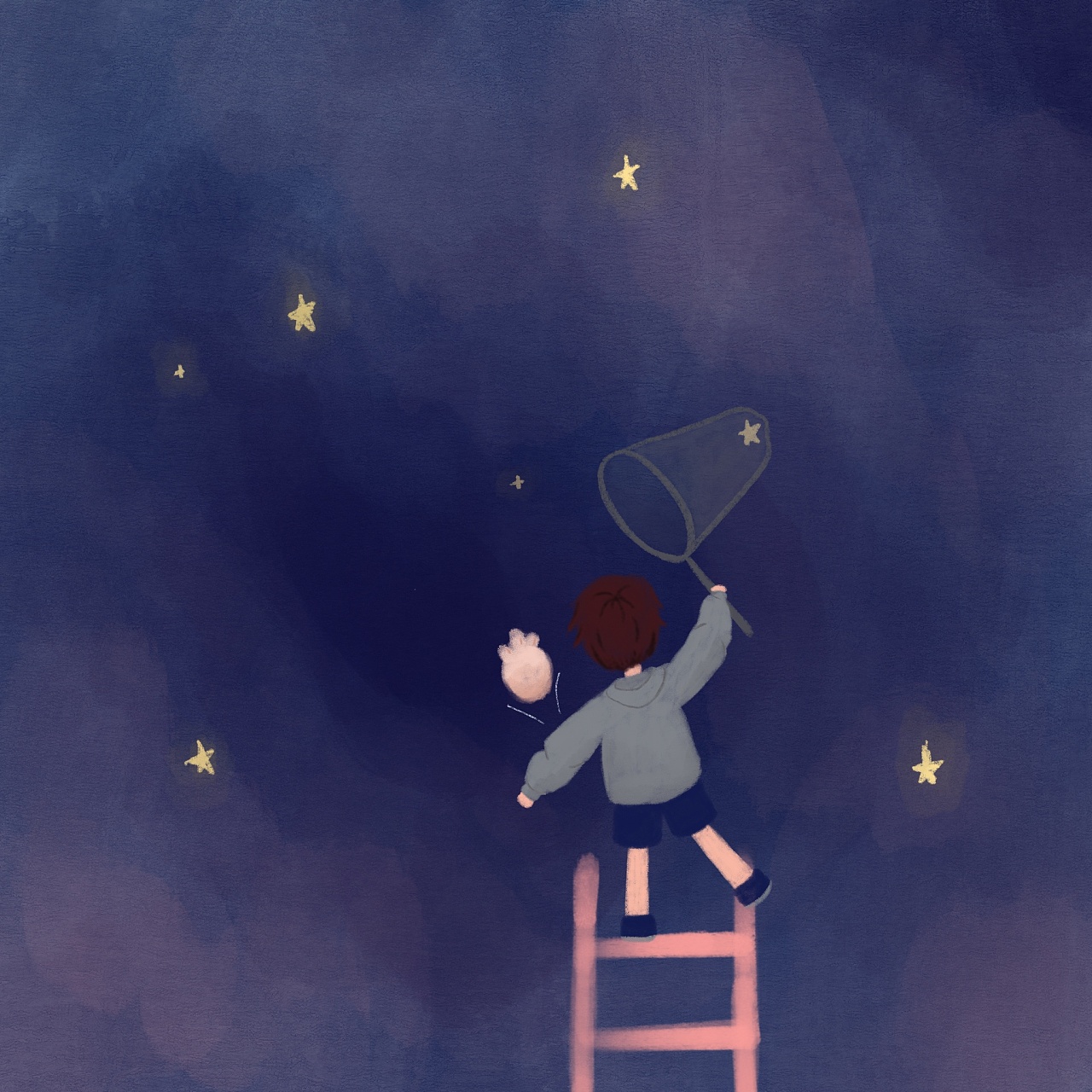 摘星星的人|插画|儿童插画|winnien - 原创作品 - 站酷 (zcool)