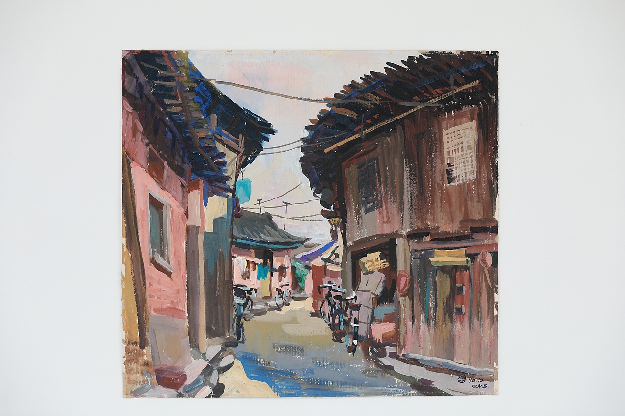 水粉画 45*45 1990年
陕西汉中写生 老宅子