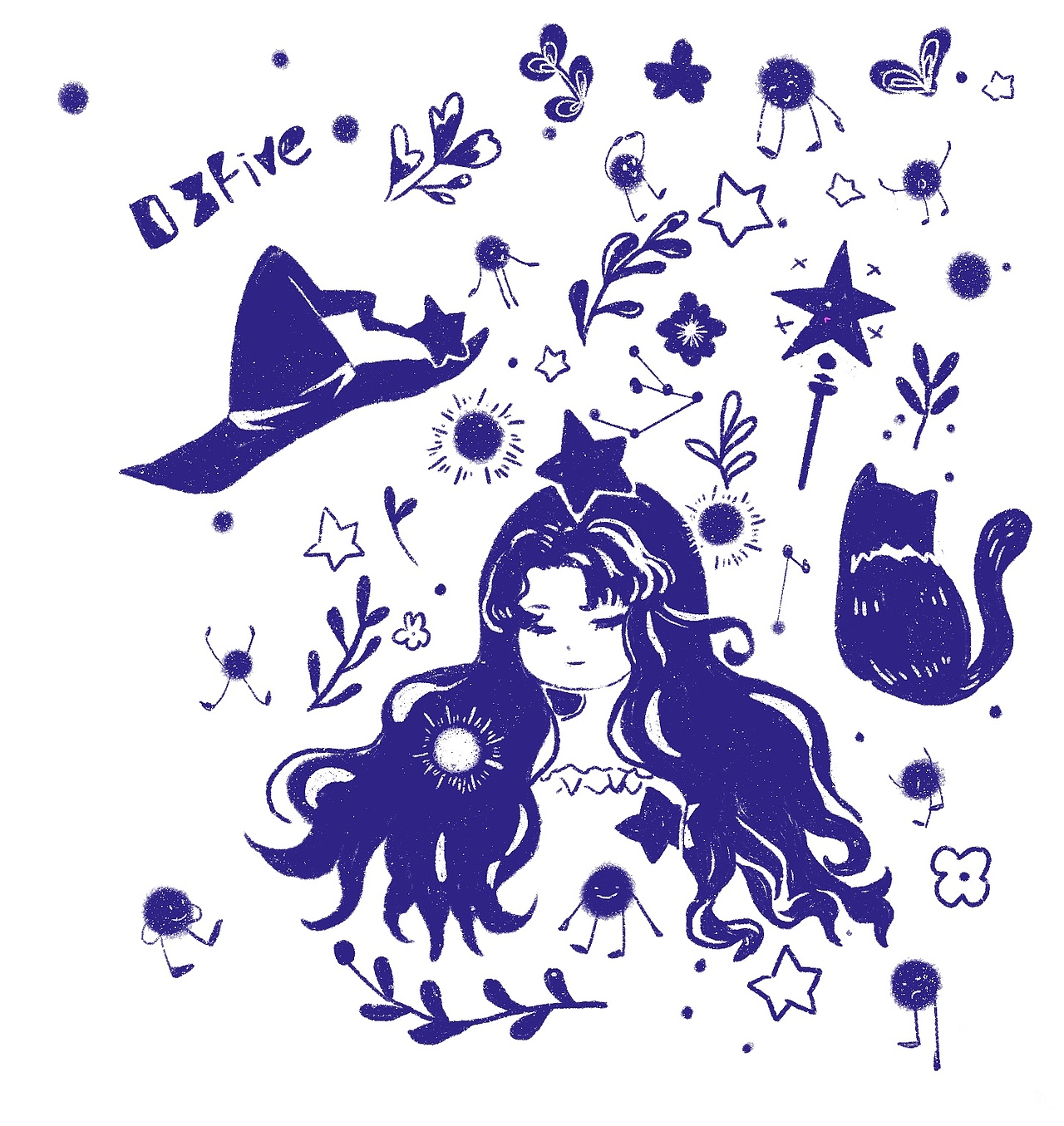 花与叶——森系插画手绘系列（图ZMTg5Nzg5MDA4） - 创作习作 - 站酷设计师花贝抵制人原创素材 - 站酷ZCOOL