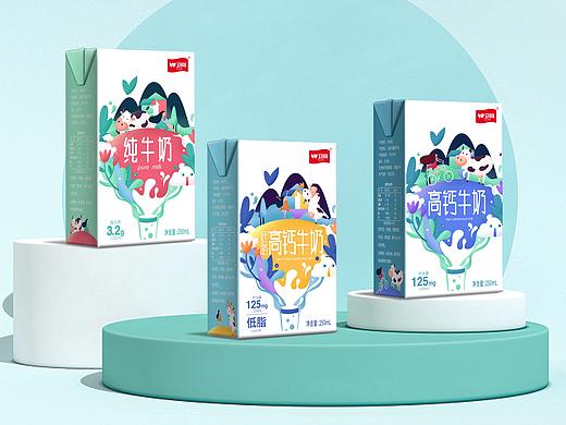 小清新-純牛奶包裝插畫(huà)（個(gè)人主頁(yè)-ZNTM0MDY1NTI=） - 商業(yè)插畫(huà) - 站酷設(shè)計(jì)師YJune設(shè)計(jì)原創(chuàng)素材 - 站酷ZCOOL