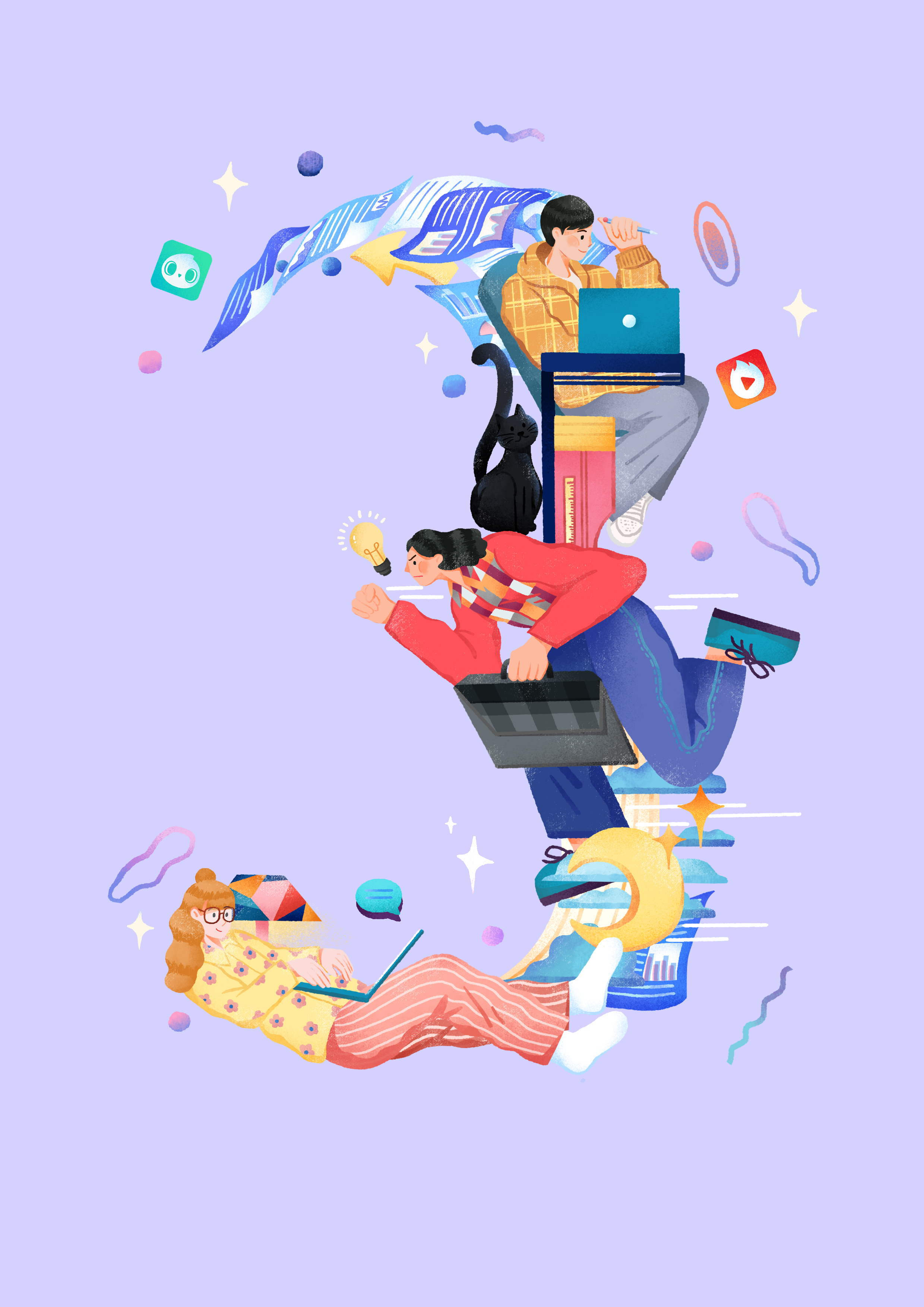 加油 打工人!|插画|商业插画|二三汪 - 原创作品 - 站酷 (zcool)