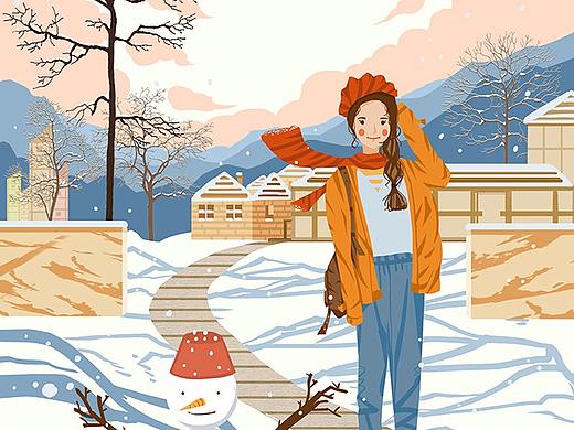 商图-二十四节气小雪插画