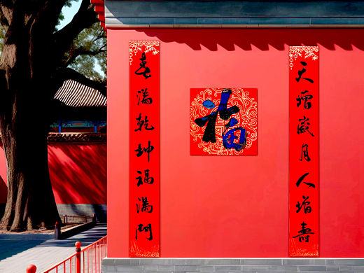 唐旅平 书写 天增岁月人增寿 春满乾坤福满门