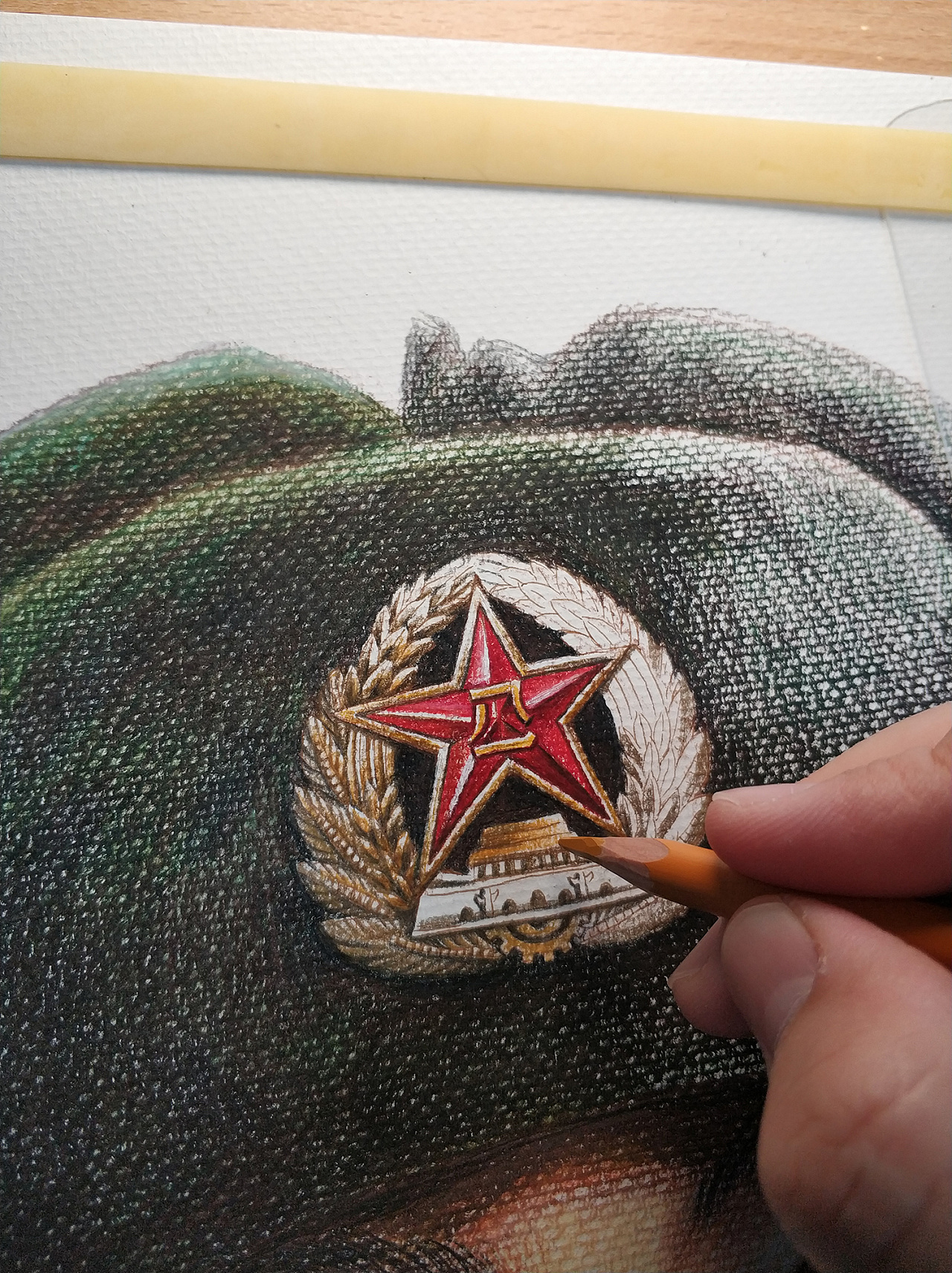 清澈的爱只为中国为英雄陈祥榕画一幅彩铅肖像