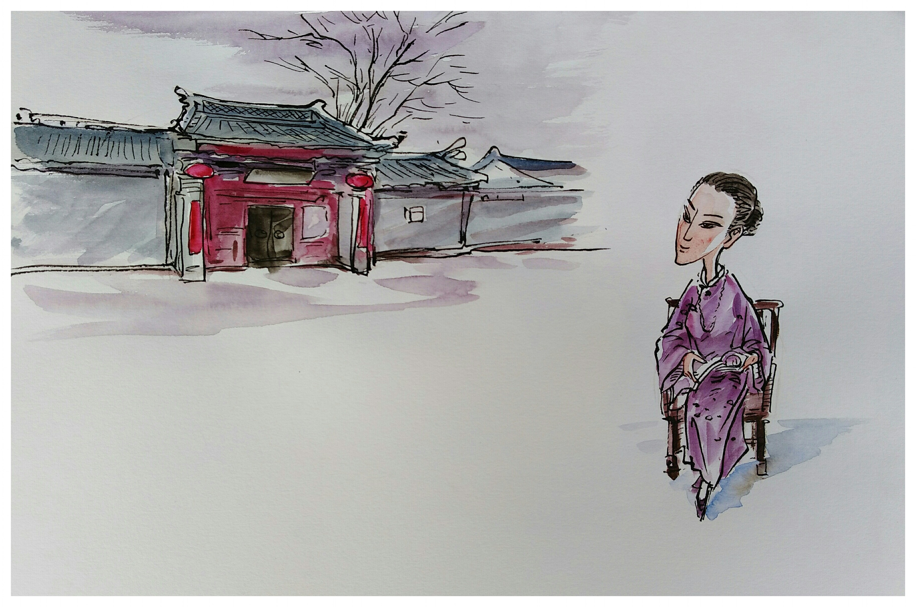 《开封历史人物手绘明信片设计稿》