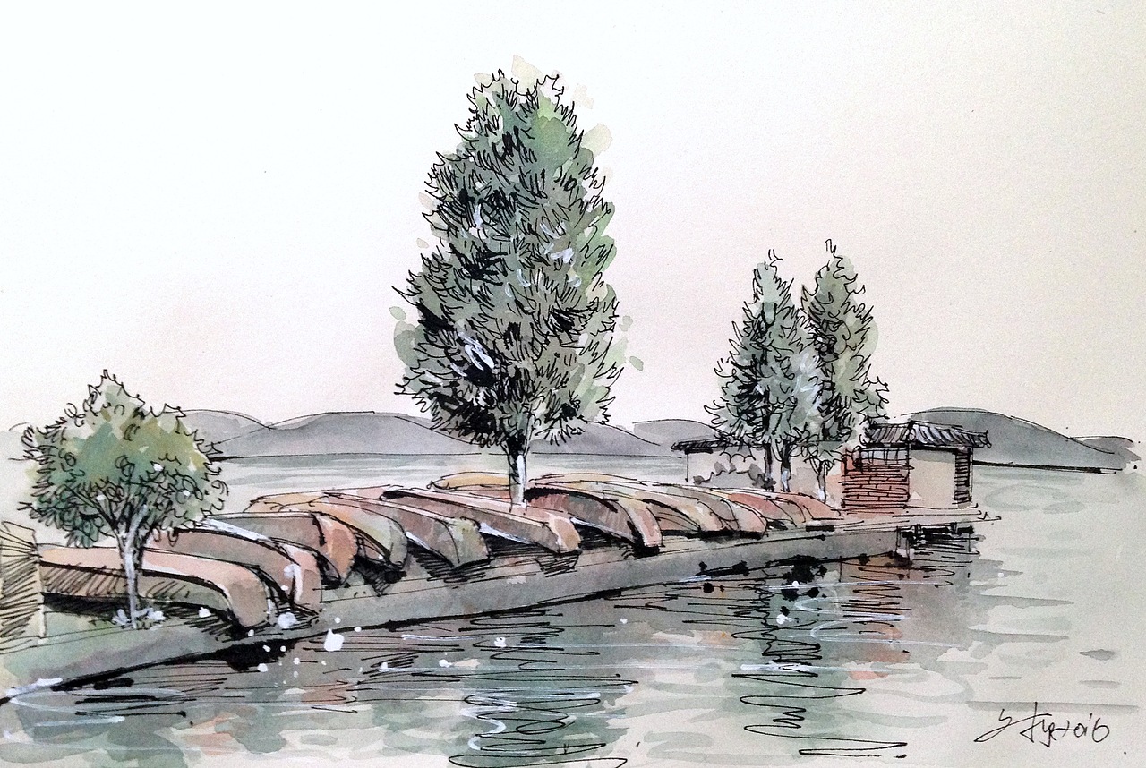 钢笔淡彩 一些随笔