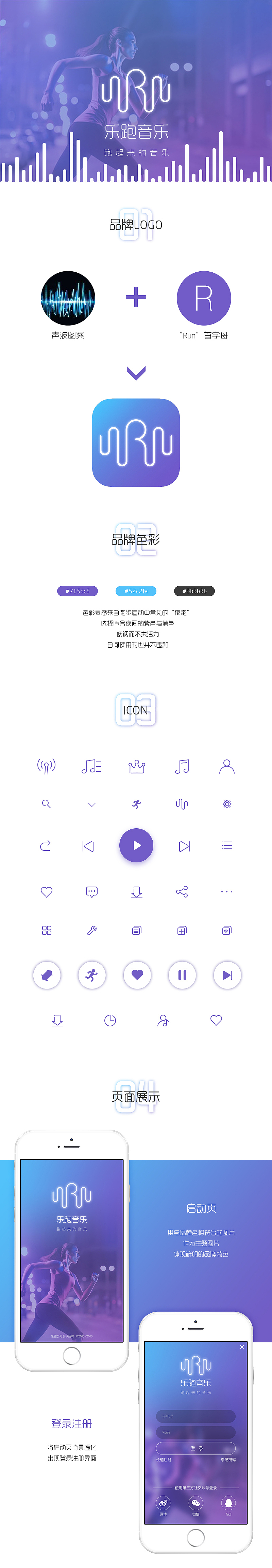 乐跑音乐app设计方案（图ZNjY5NTAzMjQ=） - APP界面 - 站酷设计师夏小葵菇凉原创素材 - 站酷ZCOOL