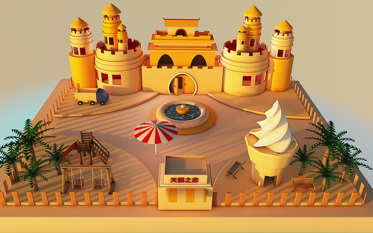 c4d场景（图ZMTU2MjA2NTI0） - 其他 - 站酷设计师袁大鱼原创素材 - 站酷ZCOOL