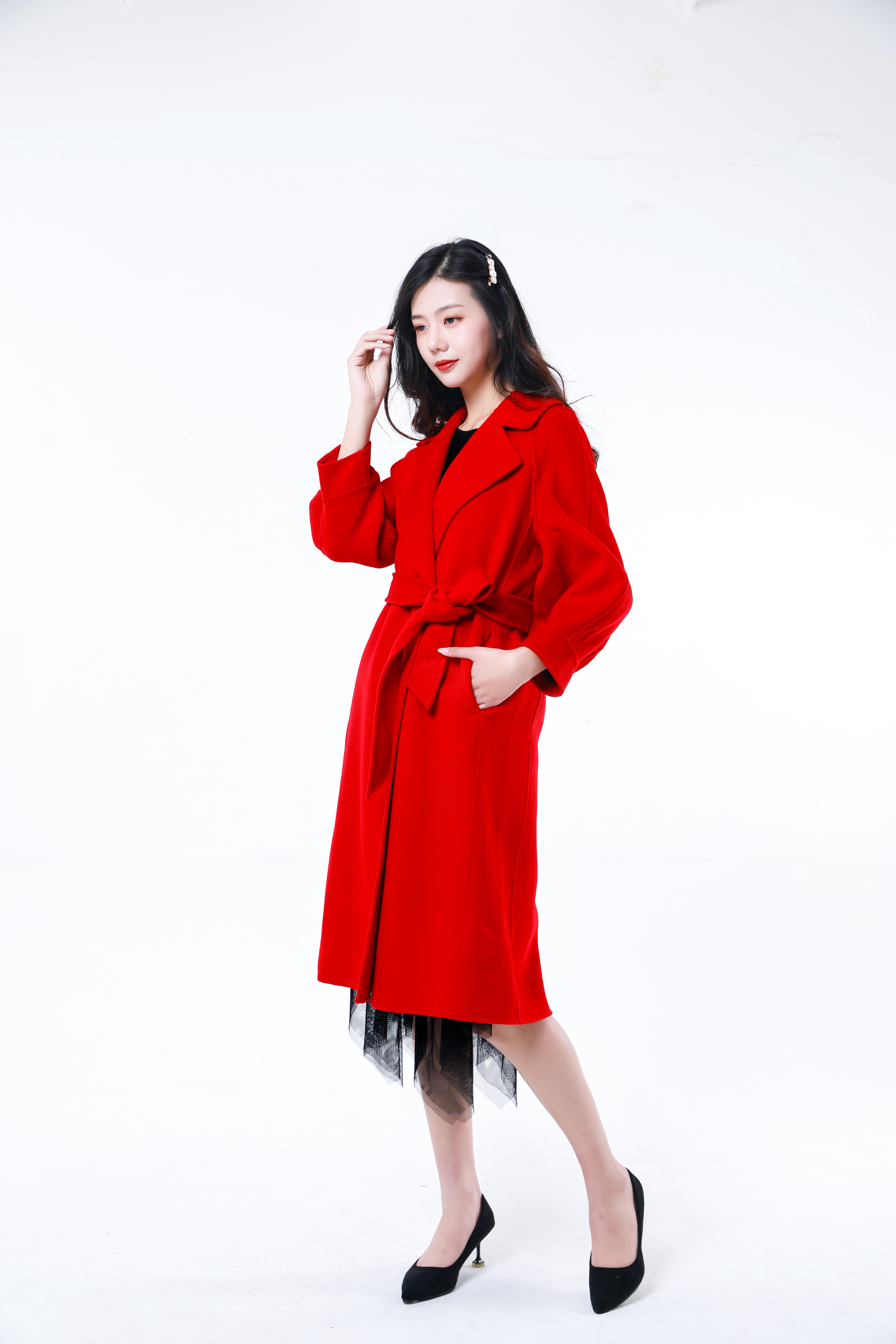 羊绒大衣模特拍摄