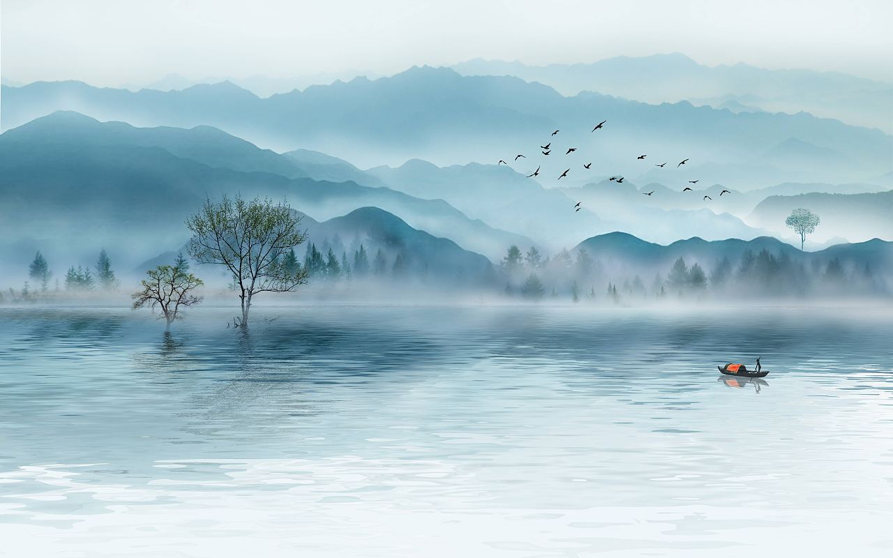 纱画、文创卷帘图案-山水01（图ZMjgxMzI4MzE2） - 图案 - 站酷设计师裕隆家居原创素材 - 站酷ZCOOL