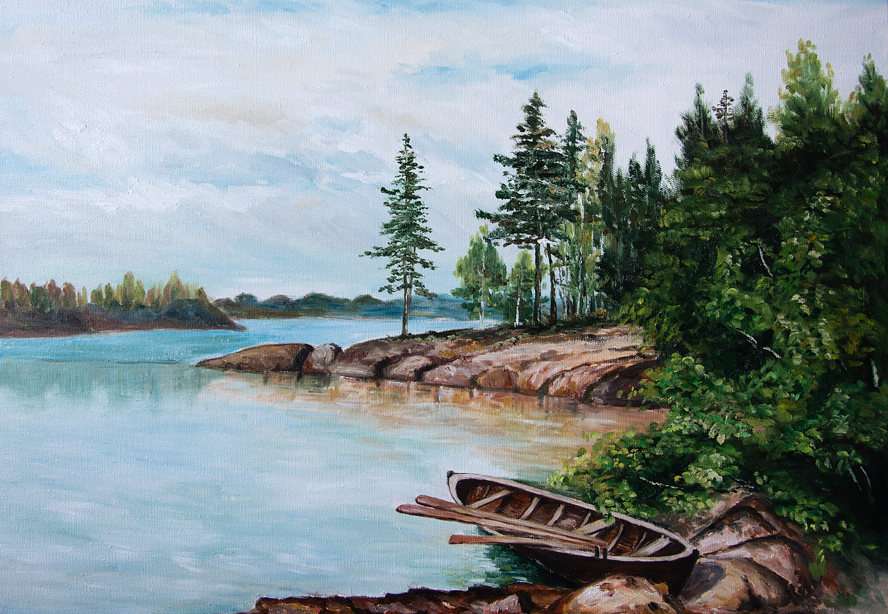 《河岸与小舟》作于2017.8.1 算是给建军节献礼么?