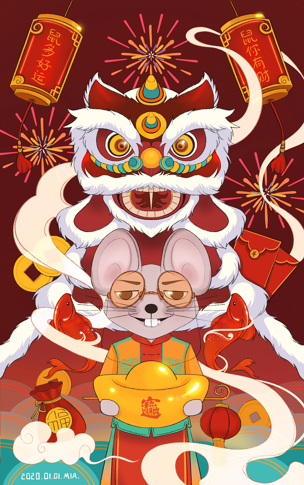 鼠年海报|插画|商业插画|nigaa - 原创作品 - 站酷 (zcool)