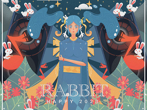 兔年大吉（个人主页-ZNTkzMjcxMjg=） - 商业插画 - 站酷设计师o13o原创素材 - 站酷ZCOOL