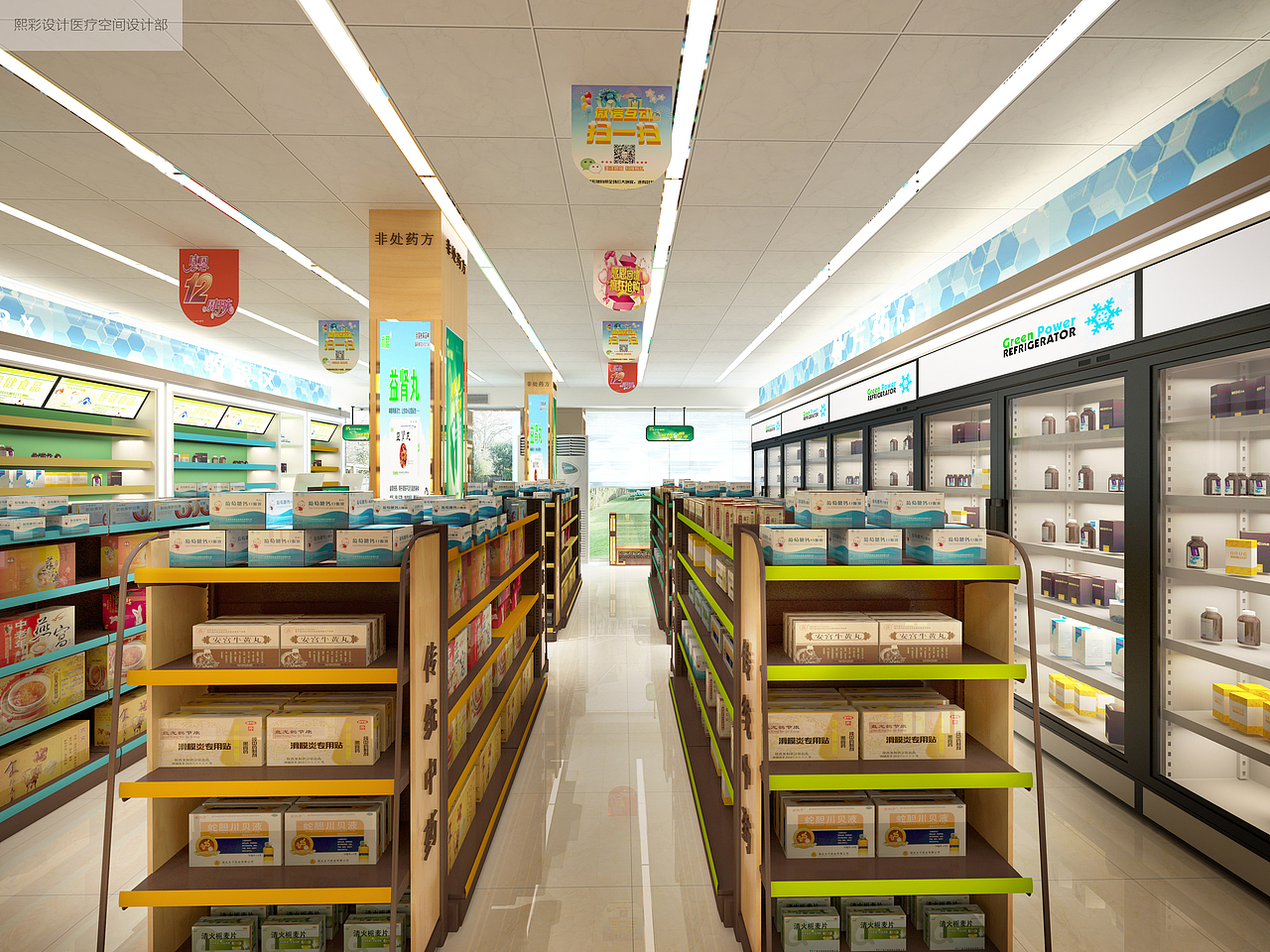 佛山药店装修|杭州药店装修|药店设计图（图ZMTgzOTMyODk2） - 家装设计 - 站酷设计师品牌设计Calvin原创素材 - 站酷ZCOOL