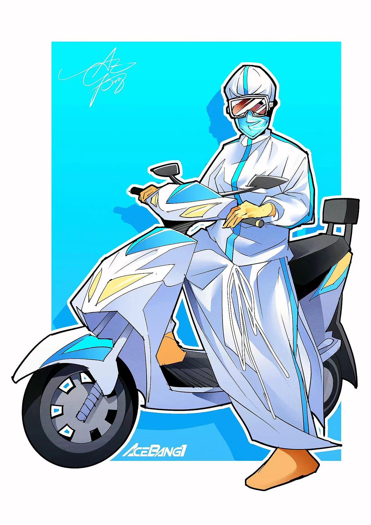 抗疫新冠肺炎白衣天使插画手绘集 感恩贵人感谢祖国（图ZMzI2NjQ1MzMy） - 创作习作 - 站酷设计师AceBang原创素材 - 站酷ZCOOL