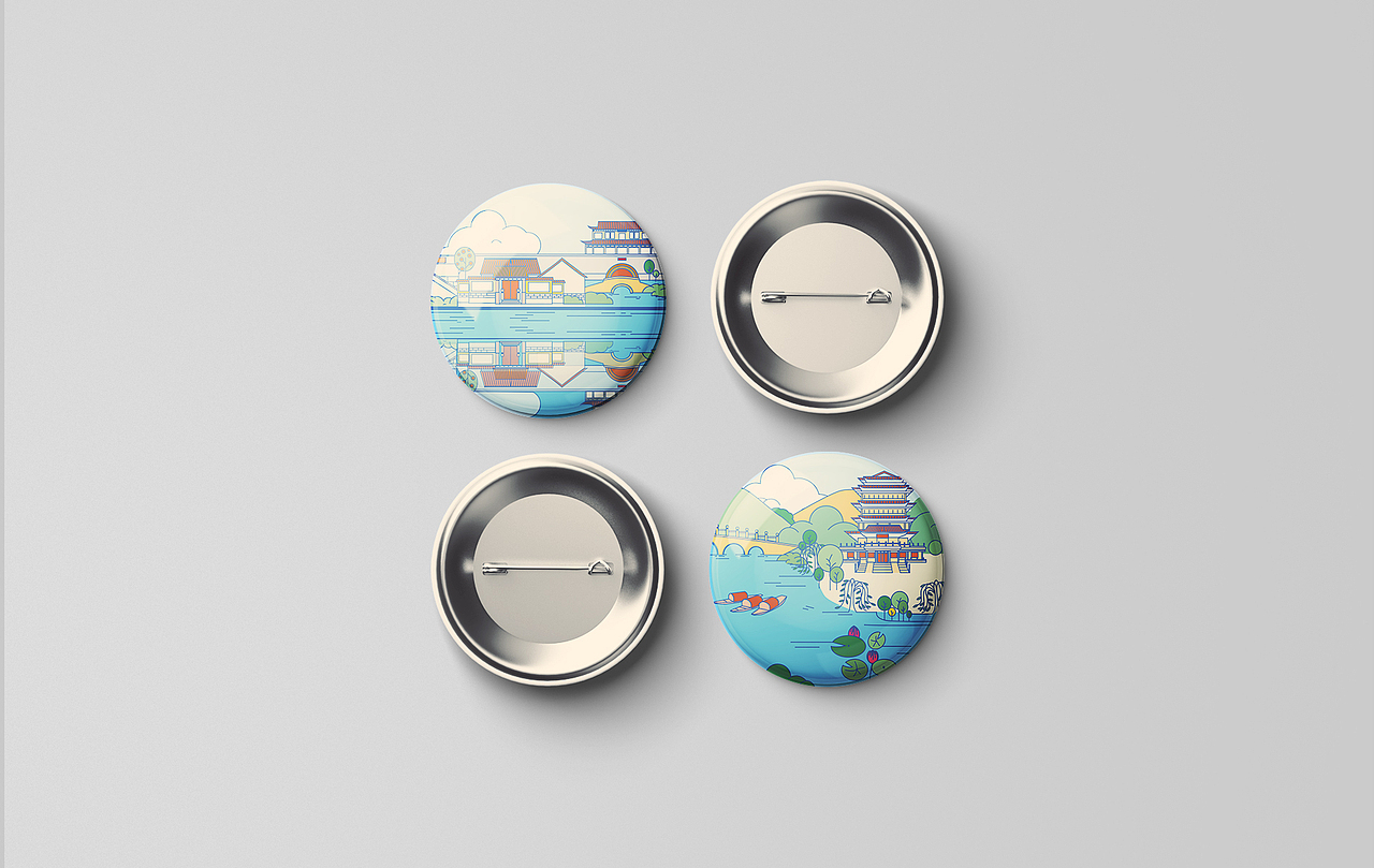 济南八景插画--宏济堂阿胶包装再创作文创练习