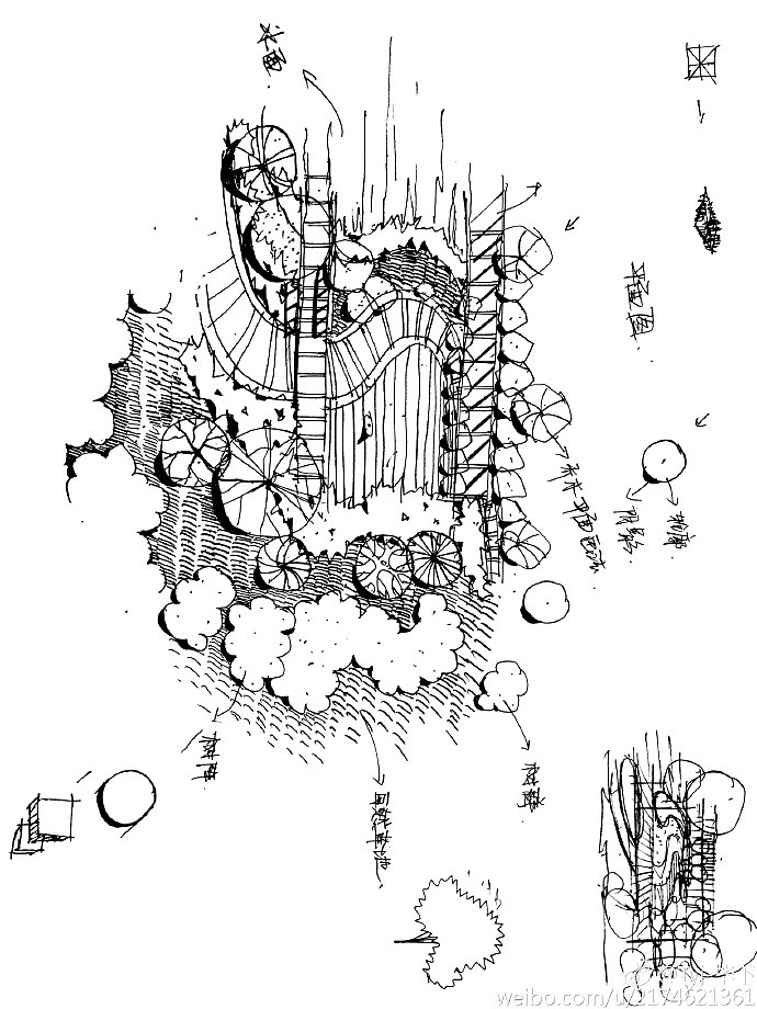 景观园林手绘草图