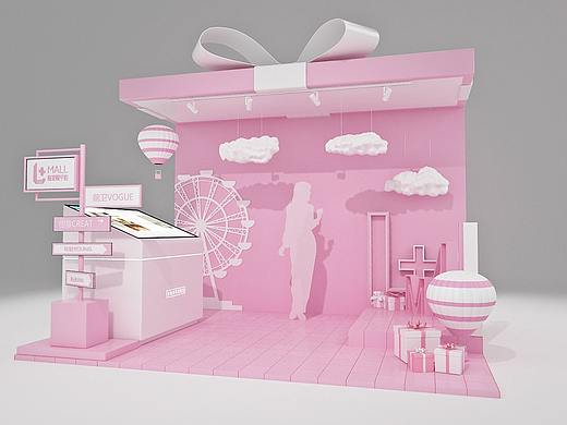 网红打卡dp点美陈拍照点设计3D效果图