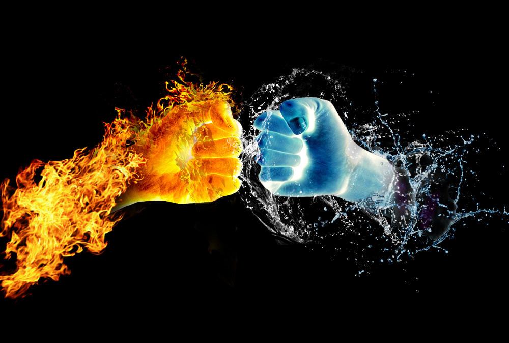 冰与火拳头特效海报