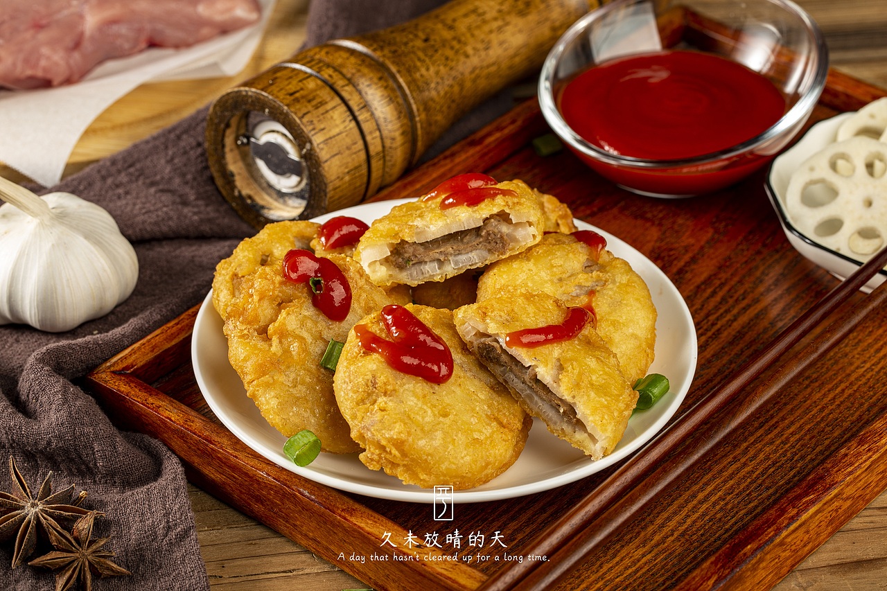 【摄影】美食摄影|香酥茄盒|香酥藕盒