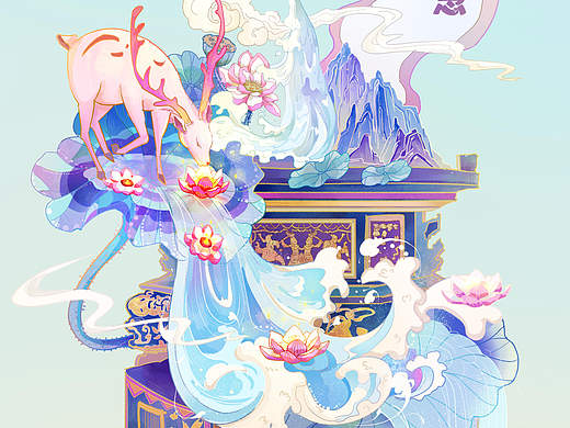 新国风插画练习小场景