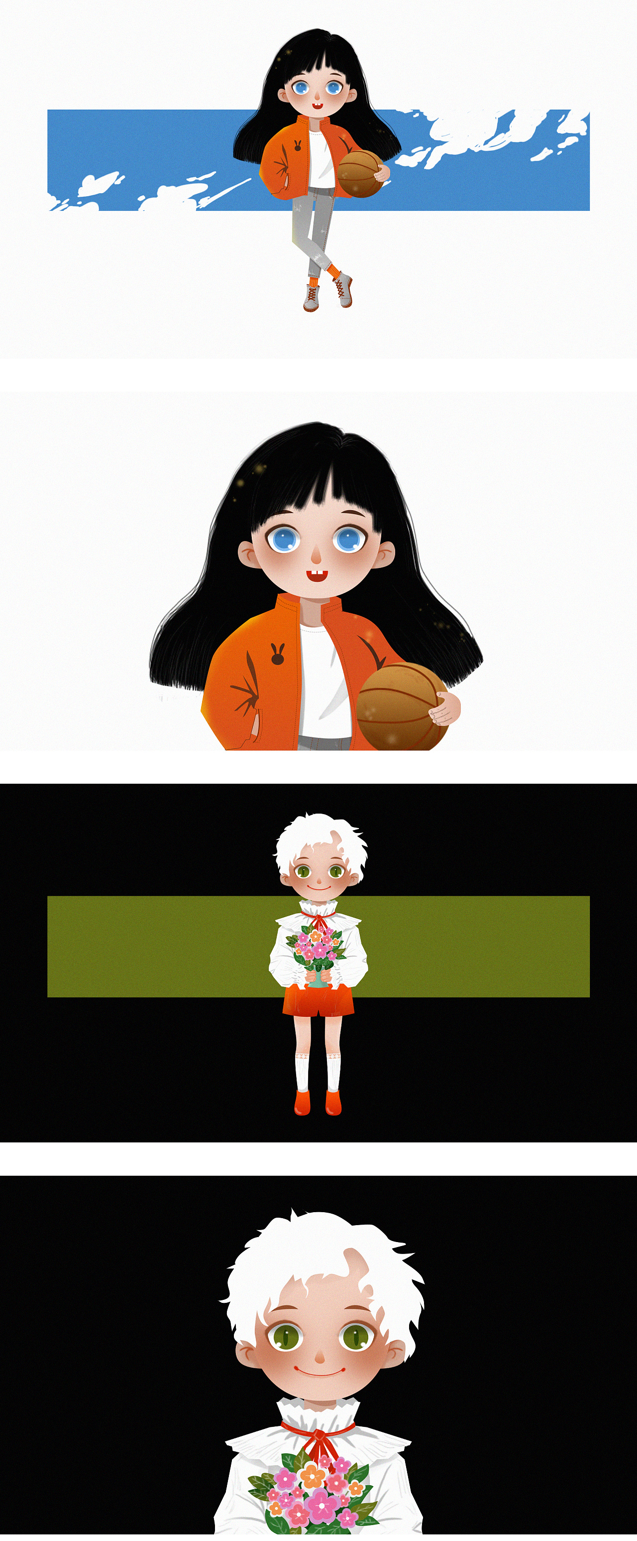 插画-手绘小孩