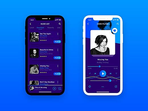 IPhone music app（個(gè)人主頁(yè)-ZMjUyMzYxMzI=） - APP界面 - 站酷設(shè)計(jì)師燈火闌珊326原創(chuàng)素材 - 站酷ZCOOL