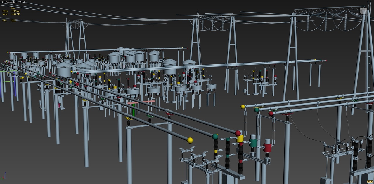 max建模展示 之 变电站三维模型展示|三维|机械/交通|2005cg - 原创