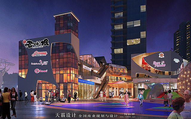 打造步行街设计效果图让你爱上休闲步行|天霸设计分享