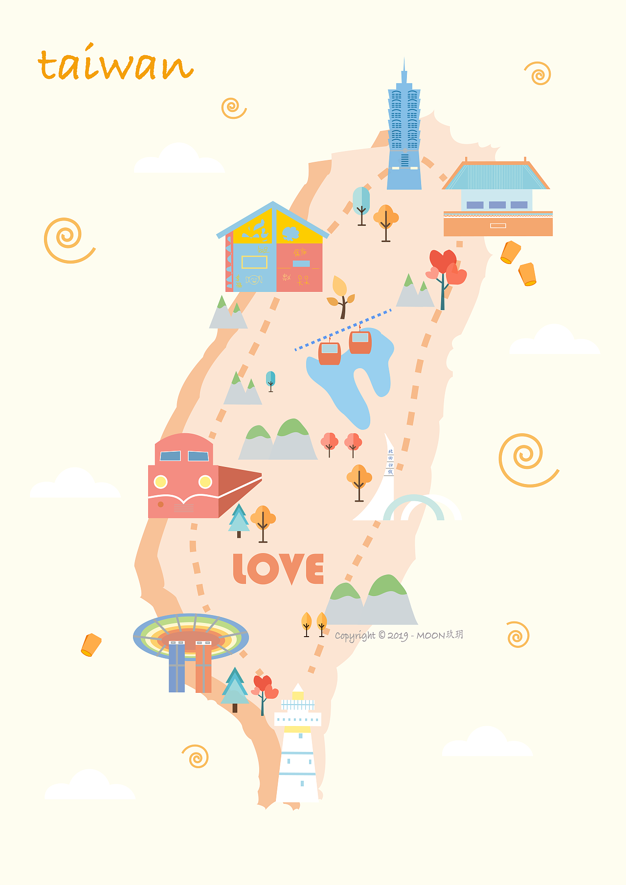 台湾手绘地图 ai