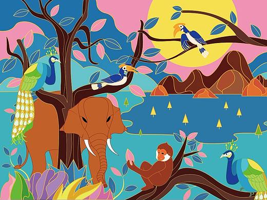 手绘茶叶包装插画