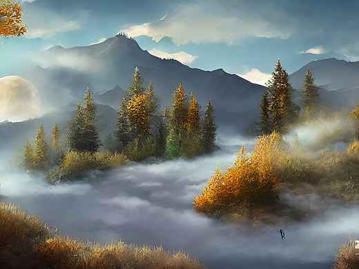 #AI创作实验室#云阔烟深树（个人主页-ZNjI3MTM3MjA=） - AI作品 - 站酷设计师九度Design原创素材 - 站酷ZCOOL