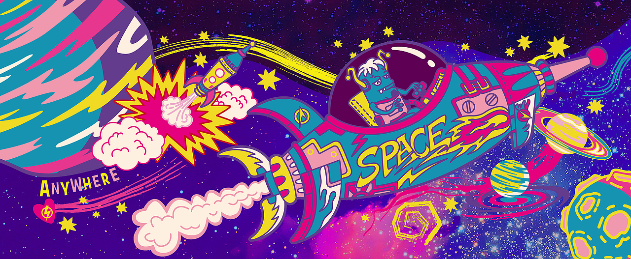 星际异想（图ZMTY2NDgxNTU2） - 新锐潮流插画 - 站酷设计师爱斯基摩人的鳕鱼原创素材 - 站酷ZCOOL
